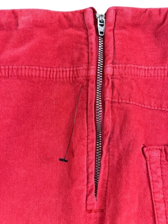 FREE PEOPLE In My Feelings Velvet Crop Slim Flare Pants Red M NWOT Retro Boho - Picture 6 of 15